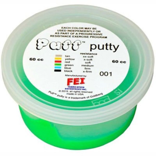 Fabrication Enterprises Puff LiTE„¢ Color-Coded Exercise Putty, Medium, Green, 60cc 10-1403